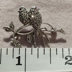 Vintage Sterling Silver 1920's Birds On A Branch